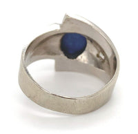 14k Gold Men's Blue Star Synthetic Lab-Created Sapphire Diamond Ring (#J6642)