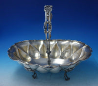 Russian .84 Silver Serving Bowl w/ Handle Feet Grapes and Grape Leaves (#5347)