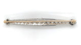 14k and Platinum 1ct TW Art Deco Brooch Bar Pin w/ 15 Genuine Diamonds (#J7612)