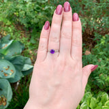 14k White Gold Victorian 1.05 Carat Genuine Natural Amethyst Ring 7.5 (#J7445)