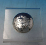 Italian .800 Silver Pill Box with Bird and Foliage #008 5/8" x 2" c.1960 (#5396)