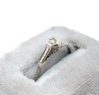 14k White Gold Child's Genuine Natural Diamond Hand Engraved Ring (#J6308)