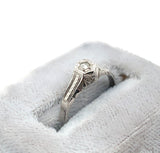 14k White Gold Child's Genuine Natural Diamond Hand Engraved Ring (#J6308)
