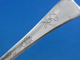 Lap Over Acid Etched by Tiffany Sterling Silver Serving Spoon Fern Leaves 8 5/8"