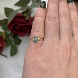 Victorian 10k Rosey Yellow Gold .43ct Genuine Natural Aquamarine Ring (#J7483)