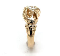 14k Gold Victorian Fancy Belcher .50ct Genuine Natural Diamond Men's Ring #J6536