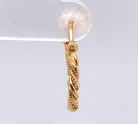 9k Italian .375 Gold Small Woven Hoop Earrings Jewelry (#J6267)