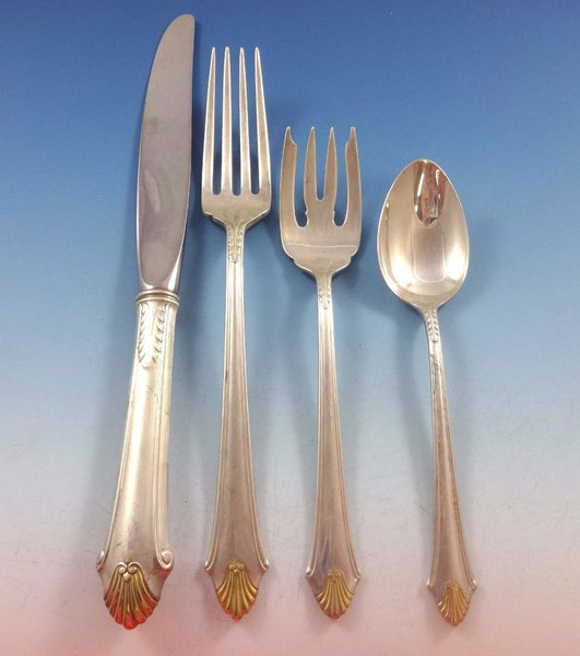Edgemont Gold by Gorham Sterling Silver Flatware Set 8 Service 33 Pieces Dinner