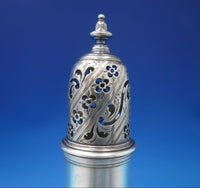 English Georgian Sterling Silver Muffineer Pierced with Flowers c.1750s (#6458)