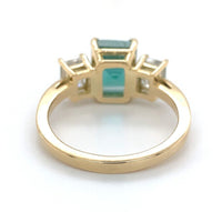 18k Yellow Gold GIA 2.86 Carat Emerald and 1.02 Carat Diamond Ring (#J6507)