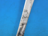 Lap Over Edge Acid Etched by Tiffany Sterling Silver Berry Spoon Conch GW 9 5/8"