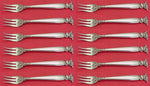 Romance of the Sea by Wallace Sterling Silver Cocktail Fork Set 12 pieces 5 1/2"