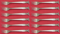 Romance of the Sea by Wallace Sterling Silver Cocktail Fork Set 12 pieces 5 1/2"