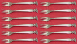 Romance of the Sea by Wallace Sterling Silver Cocktail Fork Set 12 pieces 5 1/2"