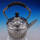 Victorian English Silver Tea Kettle with Wood Handle and Finial (#4269)