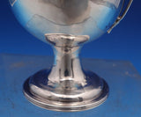 English Georgian Sterling Silver Creamer w/Family Crest Arm Flag Griffin (#8447)