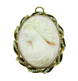 10k Yellow Gold Angel Skin Conch Shell Cameo Pin Pendant (#J337)