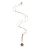 Victorian 10k Genuine Natural Diamond Lavaliere Pendant with 14k Chain (#J7262)