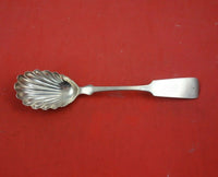 Coin Silver Preserve Spoon with Shell Bowl 6 7/8" Serving Heirloom Silverware