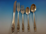 Sculptured Rose by Towle Sterling Silver Flatware Set For 8 Service 42 Pieces