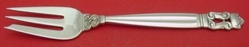 Acorn by Georg Jensen Sterling Silver Pastry Fork 3-Tine with 1 Wide Tine 5 5/8"