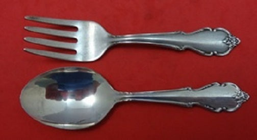 Breton Rose by International Sterling Silver Baby Set 4 1/8" 2pc Vintage