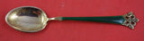 Anitra by Th. Olsens Silver Demitasse Spoon Dark Green Enamel Vermeil 3 3/4"