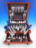 Rose by Stieff Sterling Silver Flatware Set For 8  Service 109 Pieces Repousse