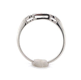 Narrow Platinum Genuine Natural Diamond Wedding Band Ring Size 6.25 (#J6418)