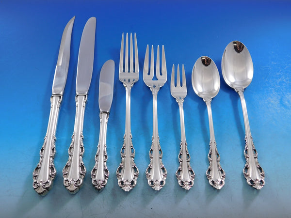 Dresden Scroll by Lunt Sterling Silver Flatware Set for 6 Service 54 pieces