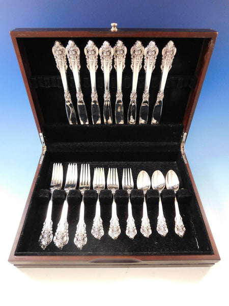Grande Baroque by Wallace Sterling Silver Flatware Set 8 Service 32 Pcs Dinner