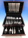 Antique by Wallace Sterling Silver Flatware Set 8 Service 60 pcs Dinner V mono