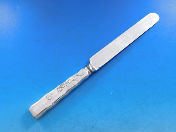 Lap Over Acid Etched by Tiffany Sterling Silver Regular Knife with Waves 9 1/4"