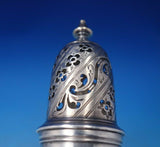English Georgian Sterling Silver Muffineer Pierced with Flowers c.1750s (#6458)