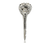 Art Deco 18k White Gold .23ct Genuine Natural Diamond Filigree Ring (#J6750)