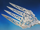 Martin Hall and Co English Sterling Silver Fish Serving Set 2pc Pierced Serpent