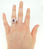 14k White Gold 1.57ct Ruby Ring GIA Burmese Pigeon Blood Jewelry (#J4500)