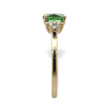 14k Gold 1.11ct Tsavorite Green Genuine Garnet and .14ct Diamond Ring (#J7114)