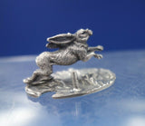 English .800 Silver Place Card Holder Rabbit Figural 3/4" x 1 3/8" x 1" (#5269)