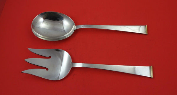 Gold Tip by Gorham Sterling Silver Salad Serving Set 9"