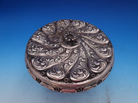 Italian 800 Silver Pastry Dish with Lid and flower finial Ornate c1935 (#8345)