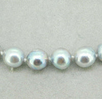 8.5mm Blue Akoya Strand of Pearls Necklace with 14k White Gold Clasp (#J4571)
