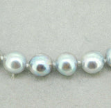 8.5mm Blue Akoya Strand of Pearls Necklace with 14k White Gold Clasp (#J4571)