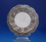 Middle Eastern Sterling Silver Cookie Plate Chased Scrollwork Ball Feet (#6527)