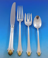 Edgemont Gold by Gorham Sterling Silver Flatware Set For 12 Service 77 pc Dinner