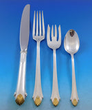 Edgemont Gold by Gorham Sterling Silver Flatware Set For 12 Service 77 pc Dinner