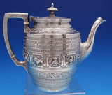 Zodiac English Sterling Silver Coffee Set 4pc includes Kettle on stand (#7881)