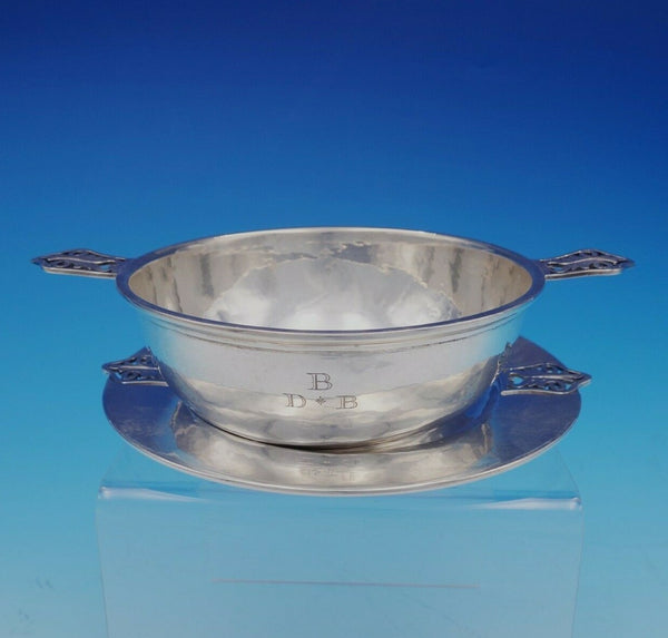 McAuliffe and Hadley Sterling SIlver Child's Bowl / Dip Dish with Plate (#3507)