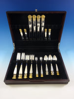 Grenada Gold by Old Newbury Crafters Sterling Silver Flatware Set Service 24 Pc