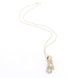 14k Yellow Gold Pendant w/Genuine Natural Gold Vein Quartz and Diamonds (#J6670)